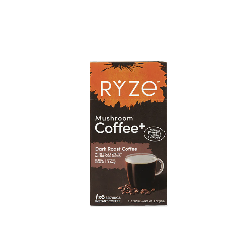 RYZE Dark Roast Mushroom Coffee Carton