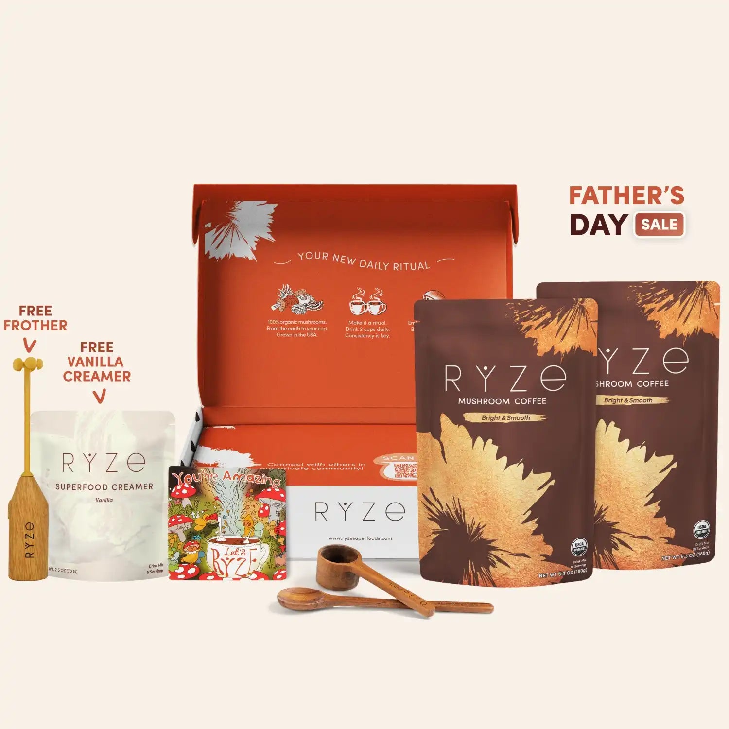 RYZE Mushroom Coffee Starter Kit (60 servings)