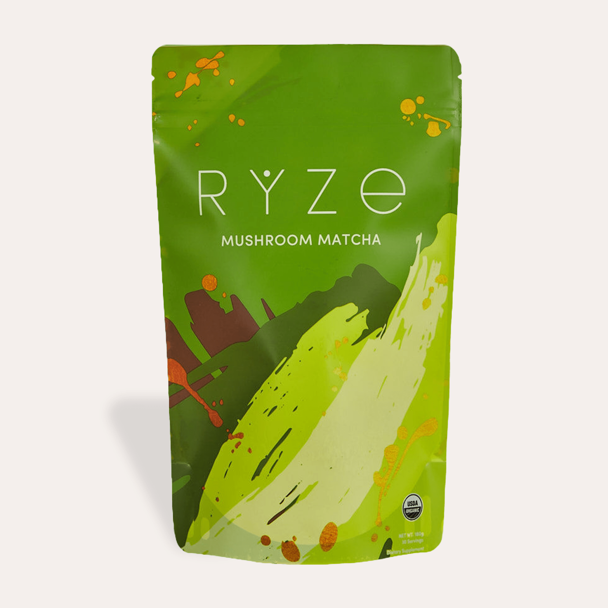RYZE RYZE Mushroom Matcha - with 6 Organic Adaptogenic Mushrooms Grown In USA and Ceremonial-Grade Japanese Matcha