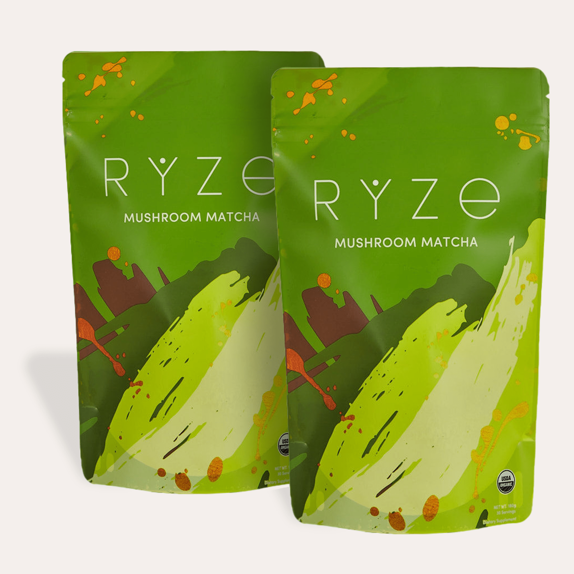 RYZE RYZE Mushroom Matcha - with 6 Organic Adaptogenic Mushrooms Grown In USA and Ceremonial-Grade Japanese Matcha